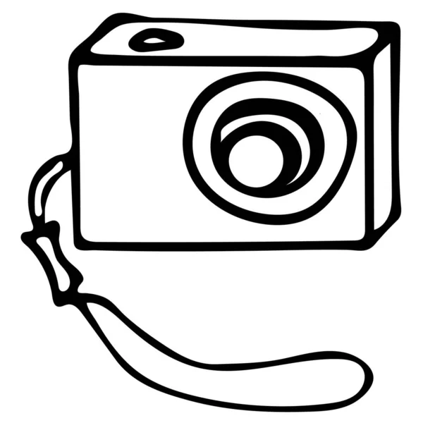 Черно-белый рисунок для фотокамеры . — стоковый вектор