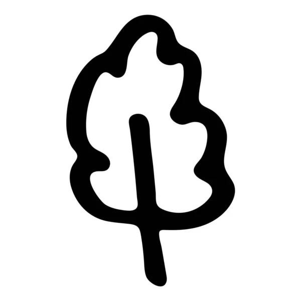 Ilustração do esboço do doodle da árvore preta e branca . —  Vetores de Stock