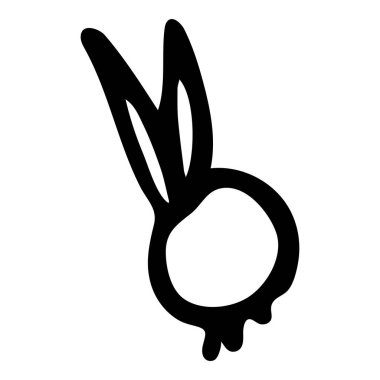 Siyah ve beyaz soğan karalama çizimi.