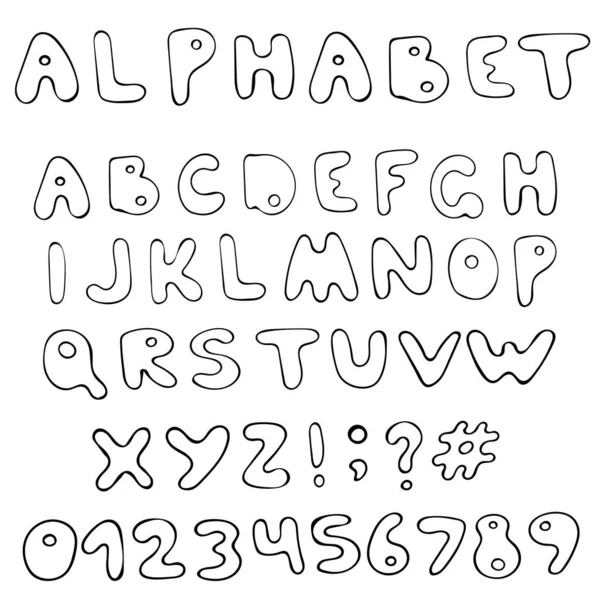 独立した手描きベクトル黒と白のアルファベット — ストックベクタ