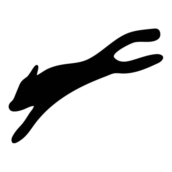 黒ジャンプ猫落書きスケッチ 白地に手描きの孤立イラスト デザイン カードのためのジャンプ猫 — ストックベクタ
