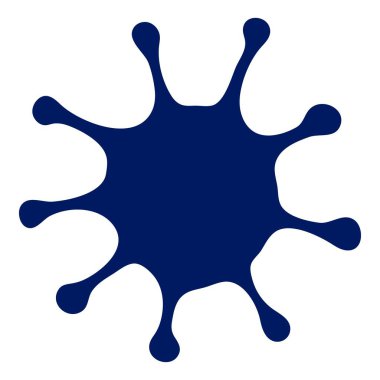 Koyu mavi deniz kestanesi çizimi. Su altı dünyası. El yapımı deniz ve okyanus hayvanları. Beyaz arkaplanda balık silueti.