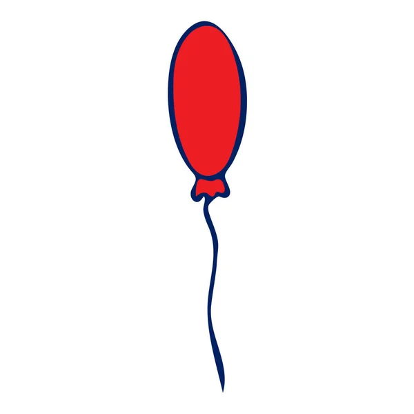 Doodle Sketch Ballon Rouge Illustration Isolée Dessinée Main Sur Fond — Image vectorielle