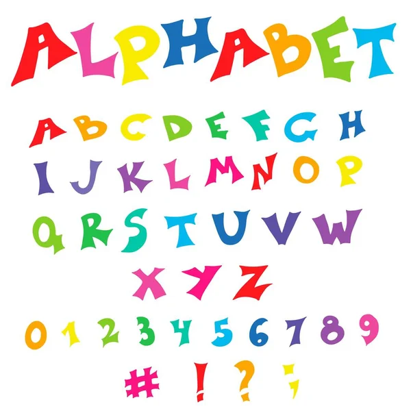 Isolated Hand Drawn Vector Alphabet Set Colorful English Letters — Stock Vector