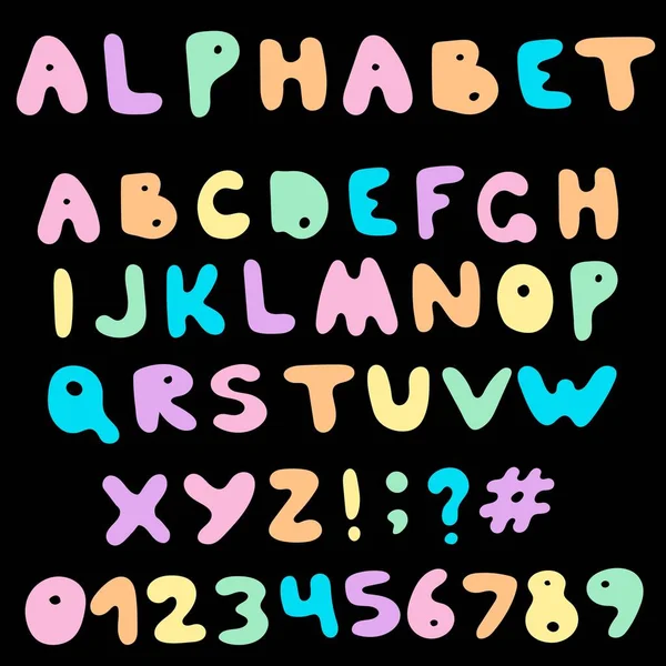 Alfabeto Colores Vetorial Desenhado Mão Isolado — Vetor de Stock