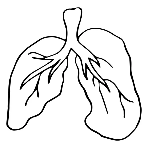 Icon Human Lung Isolated White Background Wuhan Coronavirus Theme Design — Stock Vector