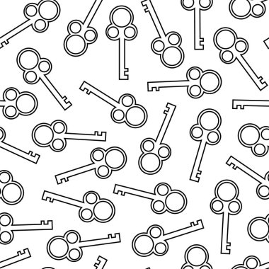 Klasik Keyifli Kusursuz Desen. Beyaz Arkaplanda Kilidin Anahtarı.