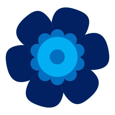 Renkli Tek İzole Edilmiş Düz Vektör Çiçeği.