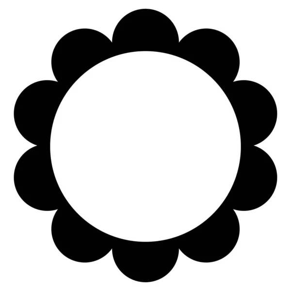 Černá a bílá jednoduchá izolovaná plochá vektorová květina. — Stockový vektor