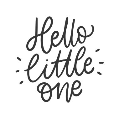 Bebek baskısı, tekstil, kart, poster için el çizimi küçük harfler. Vektör izole çocuk parmak izi.