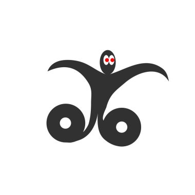 Tekerlekli Hayalet simgesi Stok Vektörü illüstrasyonu beyaz arkaplanda izole edildi.