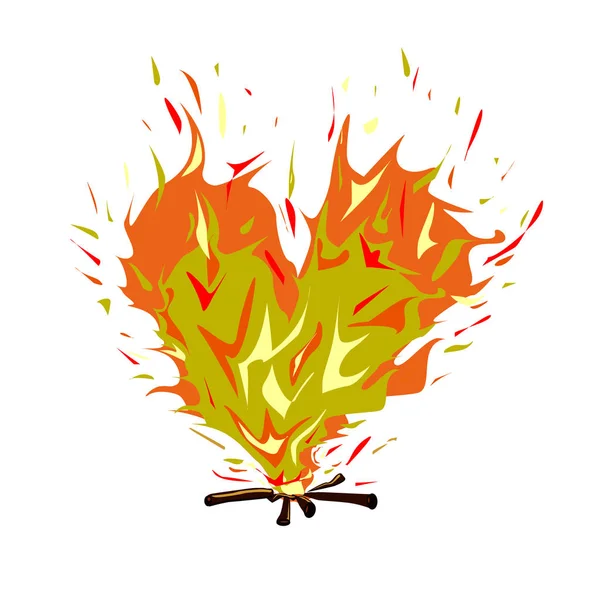 Fire icon isolated on white background. Vector illustration — Stock Vector