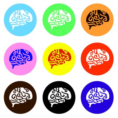 insan beyni Icons set - zeka, yaratıcılık kavramı