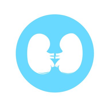 Böbrek sembolü - mavi dairenin vektör çizimi. Logo