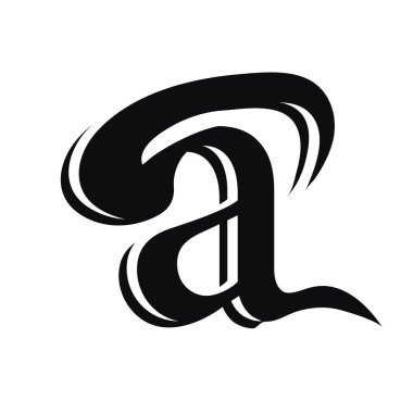 Cesur şekilli ve lüks ikonlu bir logo kirala. İlk logo konsept vektörü. Kaligrafik retro stil. Vektör illüstrasyonu