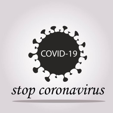 Coronavirus COVID-19 virüs sembolü. COVID-19. Simge. Romantik koronavirüs salgını. Covid 'in önlenmesi. Küresel salgın alarmı. Covid-19 salgını. İzole vektör illüstrasyonu.