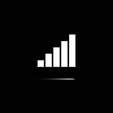 Sinyal kuvveti simgesi seviye 5 ya da siyah arkaplanda tam seviye. Vektör illüstrasyonu