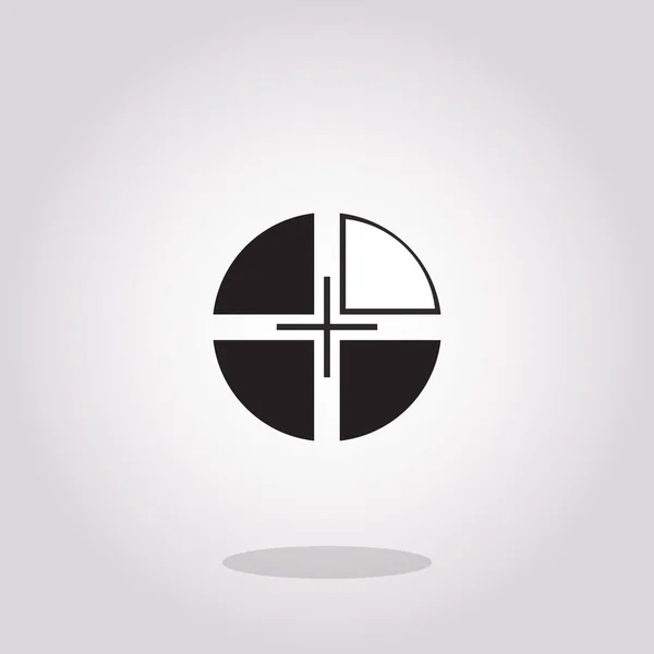 Abstract cross in a circle design concept vector logo design template.Vector illustration — Stock Vector