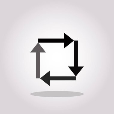 Beyaz arkaplanda dört parça ok şeması izole edildi. EPS 10