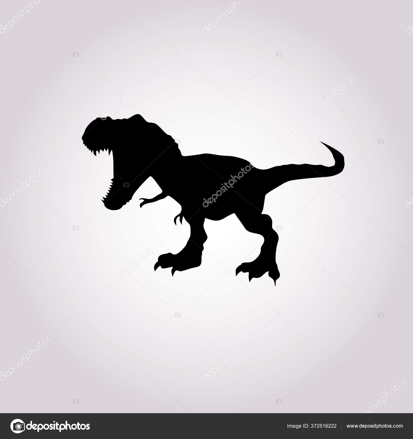 Dinosaur tyrannosaurus t rex icon black color illustration flat