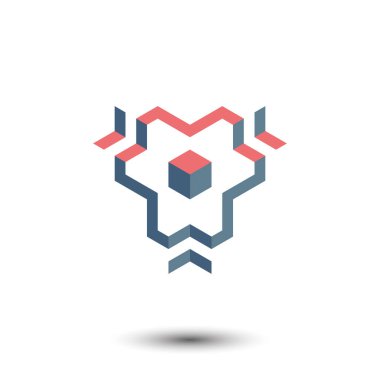 Küp logo tasarımı simgesi. Vektör çizimi. Tasarım.