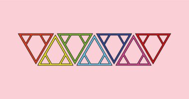 7 renk üçgenli soyut iş bilgi grafikleri şablonu