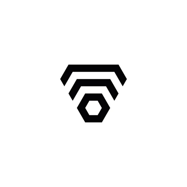 Line hexagon logo design on white background — 스톡 벡터