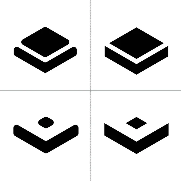 Setzen Sie Box-Symbol oder Logo im modernen Linienstil. Vektor-Illustration auf weißem Hintergrund. — Stockvektor