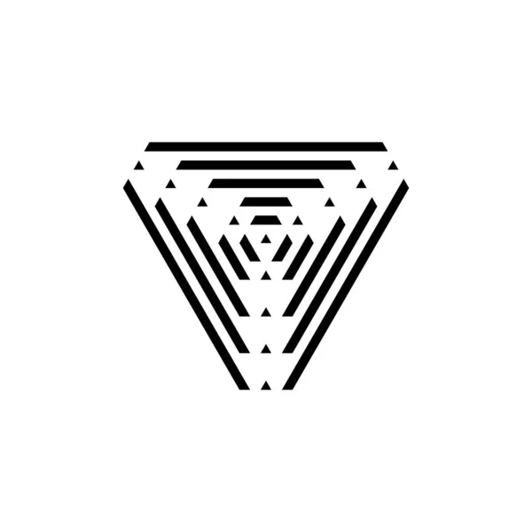 Logo bentuk segitiga abstrak pada latar belakang putih - Stok Vektor