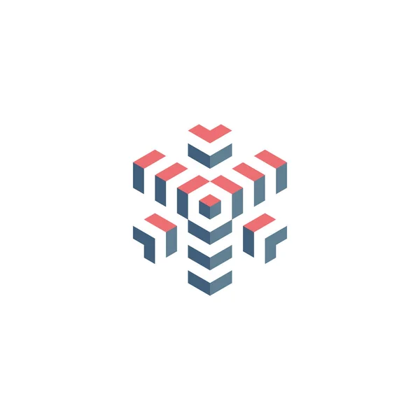 Ícone de design do logotipo do cubo. Ilustração vetorial. Desenho — Vetor de Stock