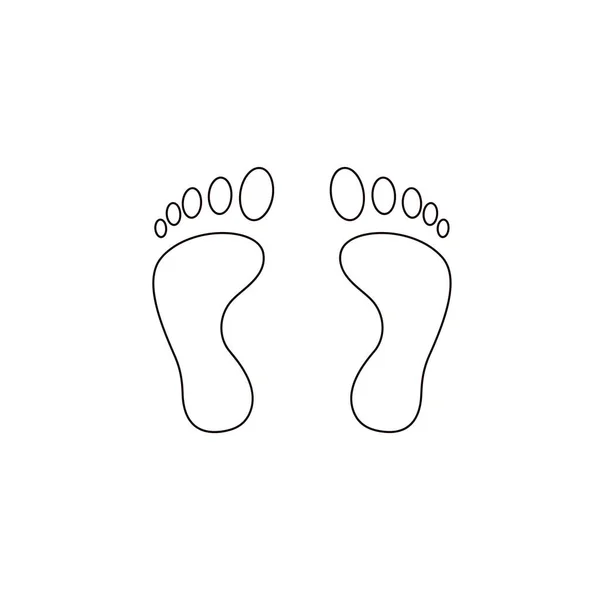 Ikona obrysu stopy izolovaná na bílém pozadí. — Stockový vektor