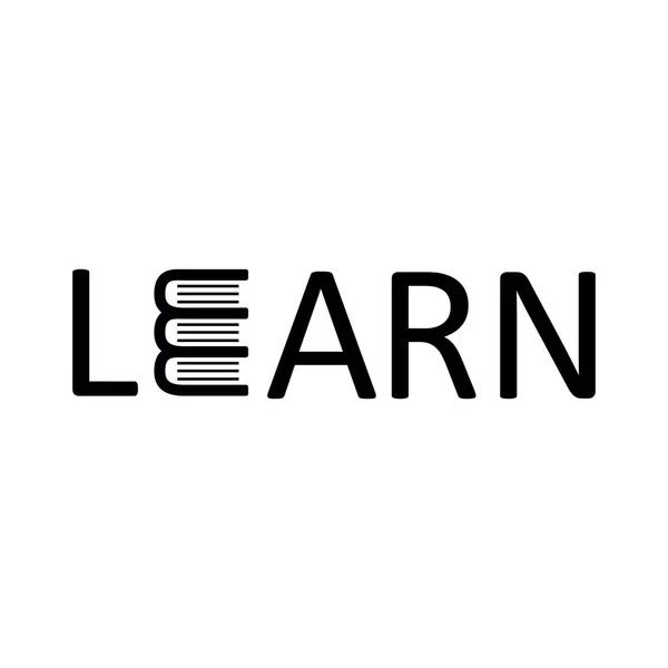Czarny uczyć abstrakcyjne logo izolowane na białym tle — Wektor stockowy