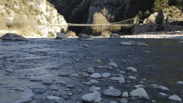 Sobrarbe Aragon Spanya Daki Janovas Nüfusunun Içinden Geçtiği Nehre — Stok video