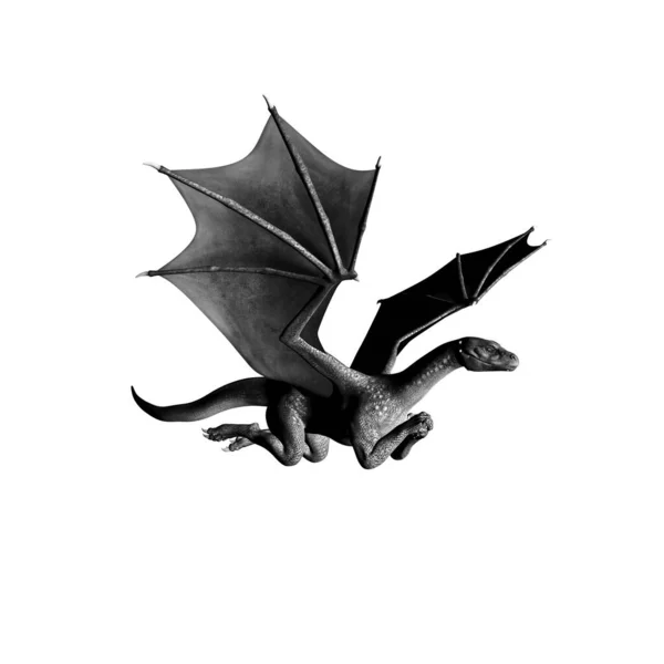 Representación Dragón Fantasía Aislado Sobre Fondo Blanco — Foto de Stock