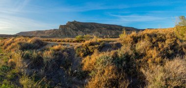 Arka planda nehir ve göl olan güzel bir manzara.