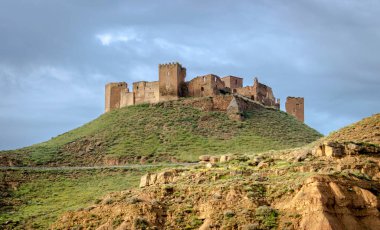 views of the castle of montearagon located in huesca aragon spaincastle and its vegetationdefensive walled building