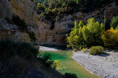 Dağlardaki nehrin güzel manzarası