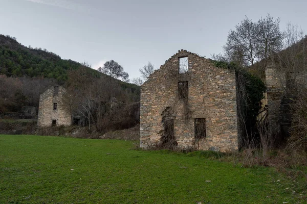 Village Abandonné Dans Province Huesca Appelé Lacort — Photo