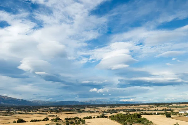 Field Landscape Sky Full Clouds — Stock Photo, Image