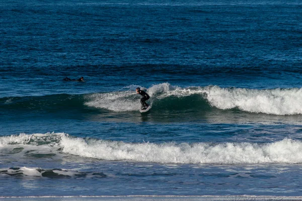 Sliding Waves Boards Beach Zurriola San Sebastian — Stock Photo, Image