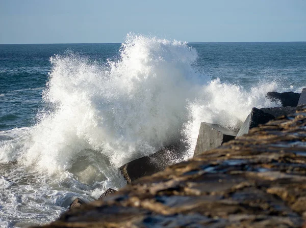 Rompeolas Del Rompeolas Playa Ondarreta San Sebastian — Foto de Stock