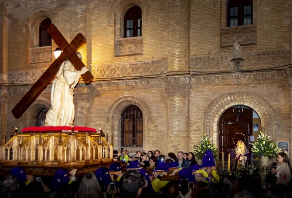Passage Nazarene Procession Holy Burial Huesca — Stock Photo, Image