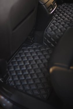 Lüks deri döşeme modern araba iç döşeme ikinci sıra yakın.