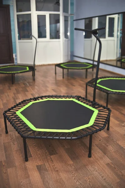 Černé Šestihranné Mini Trampolíny — Stock fotografie