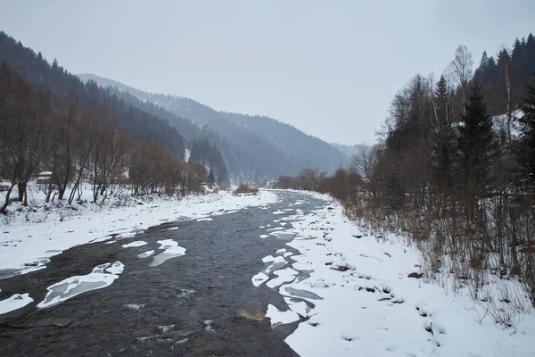 Winter Landscape River Snow — Stock Photo, Image