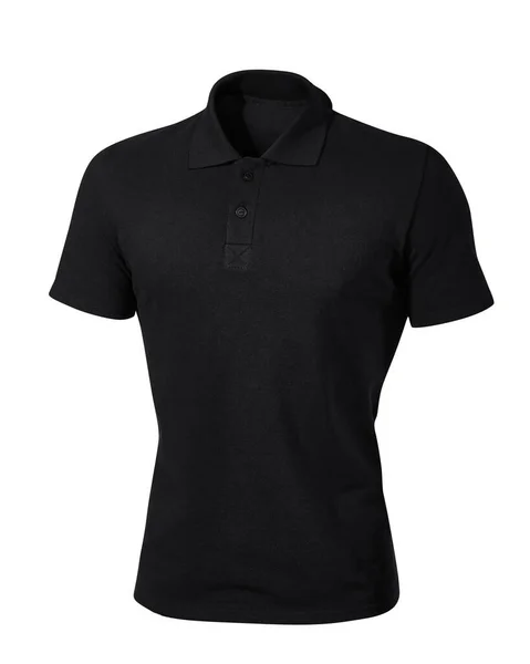 Tshirt Polo Preto Isolado Fundo Branco — Fotografia de Stock