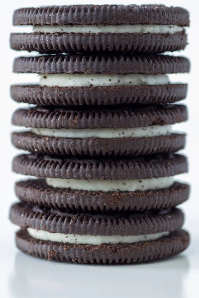 Stacked Sandwich Cookies White Background Cutout — Stock Photo, Image