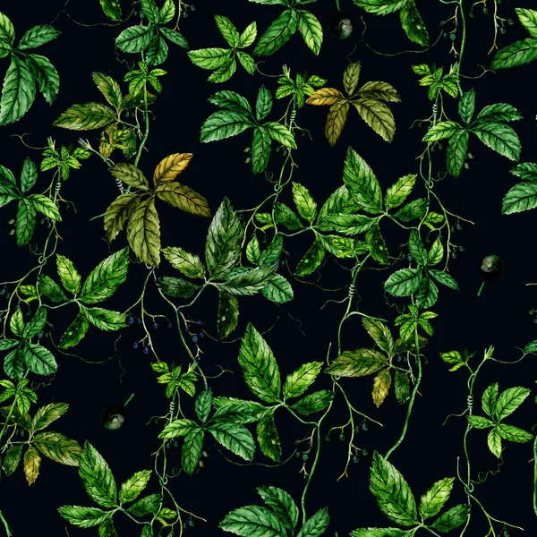 Sömlös Akvarell Mönster Växtbaserade Växter — Stockfoto