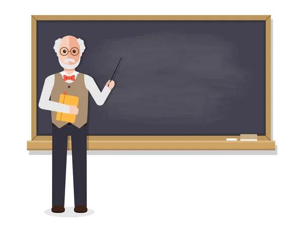 Senior teacher teaching in classroom — Stock Vector
