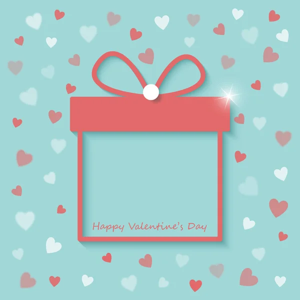 Caja de regalo fondo día de San Valentín — Vector de stock